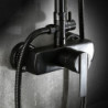 Antique Oil-rubbed Bronze Shower Tap Set: Ceramic Valve Bath Shower Mixer Taps with Single Handle, Three Holes