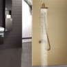 Rainfall Shower System Tap Set: Ceramic Valve Bath Shower Mixer Taps with Two Handles, Three Holes, Hot and Cold Switch