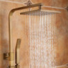 Traditional Brass Wall Mounted Shower Tap Set: Handshower Included Pullout Rainfall Shower, Ceramic Valve Bath Shower Mixer Taps