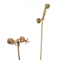 Vintage Style Brass Shower Tap Set: Handshower Included, Mount Outside, Ceramic Valve Bath Shower