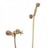 Vintage Style Brass Shower Tap Set: Handshower Included, Mount Outside, Ceramic Valve Bath Shower