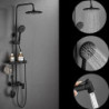 Shower System Tap Combo Set with 8" Rain Showerhead: Multi-Function Hand Shower, Adjustable Slide Bar, Soap Dish Wall Mounted Ce