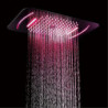 LED Shower Tap with Chrome Finish: 58x38cm SUS304, 3 Function Rainfall Waterfall Mist, Ceiling Mounted, Light Remote Control