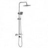 Rainfall Shower Head System Tap Set with Thermostatic Mixer Valve: Handshower Included Pullout Rainfall Shower, Contemporary Ele