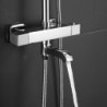 Rainfall Shower Head System Tap Set with Thermostatic Mixer Valve: Handshower Included Pullout Rainfall Shower, Contemporary Ele