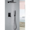 Concealed Shower Tap Combo Set: 12" Rainfall Shower Head, Mixer Rough In Valve, Rainfall High Pressure Head with Handheld, Wall 