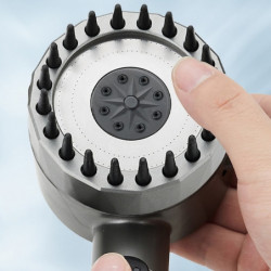 High Pressure 3-Mode Message Handheld Shower Head With Stop Button: Water Saving Spray Nozzle Bathroom Accessories