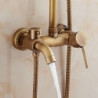 Vintage Shower System Tap Set: 8" Rainfall Shower Head with Handheld Handshower Combo Kit Wall Mounted, Adjustable Brass Body, S