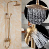 Rainfall Antique Copper Shower System Tap Set: Ceramic Valve Bath Shower Mixer Taps