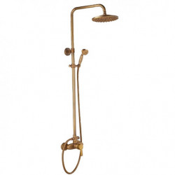 Rainfall Antique Copper Shower System Tap Set: Ceramic Valve Bath Shower Mixer Taps