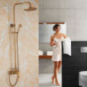 Rainfall Antique Copper Shower System Tap Set: Ceramic Valve Bath Shower Mixer Taps