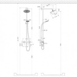 Vintage Brass Shower System Oil-rubbed Bronze Rainfall 2 Handles 3 Holes Shower Tap Set: Contain Rain Shower, Shower rod, Handsh