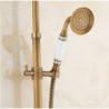 Vintage Brass Shower System Oil-rubbed Bronze Rainfall 2 Handles 3 Holes Shower Tap Set: Contain Rain Shower, Shower rod, Handsh