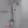 Black Brass Two Handles Shower Systerm Set: Three Holes Adjustable Electroplated Rainfall High Pressure Shower Mixer Taps with R