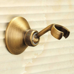 Antique Brass Wall Mounted Shower Tap Set: Rainfall Single Handle Two Holes Shower Mixer Taps with Hot and Cold Switch