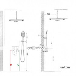 Matte Black 16 Inch Shower Taps Set: Concealed Shower System Solid Brass with 3-Function Handheld, Handshower Ceiling Mounted Co