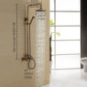 Brass Rainfall Shower Head Set with Tub Spout Shower Tap and Handheld Spray: Wall Mount Double Cross Handle with Cold/Hot Water,