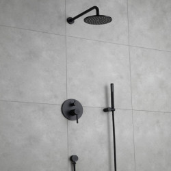 Rainfall Shower Contemporary Painted Finishes Wall Mounted Shower Tap Set: Mount Inside Ceramic Valve Bath Shower Mixer Taps