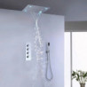 Chrome LED Shower Tap Sets: 500*360 with Stainless Steel Shower Head and Handshower Ceiling Mounted Water Fall/Jet/Rainfall Show