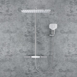 Contemporary Chrome/Electroplated Wall Mounted Shower System Set: Handshower Included, Ceramic Valve Bath Shower Mixer Taps