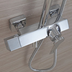 Contemporary Electroplated Wall Mounted Shower System Set: Handshower Included, Ceramic Valve Bath Shower Mixer Taps