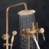 Vintage Style/Country Brass Wall Mounted Shower System Set: Waterfall Handshower Included, Pullout, Ceramic Valve Bath Shower Mi