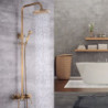 Vintage Style/Country Brass Wall Mounted Shower System Set: Waterfall Handshower Included, Pullout, Ceramic Valve Bath Shower Mi