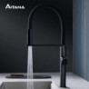 High end black brass kitchen Tap magnetic suction design dual function single handle cold and hot dual control sink Tap