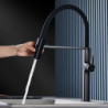 High end black brass kitchen Tap magnetic suction design dual function single handle cold and hot dual control sink Tap