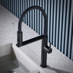 High end black brass kitchen Tap magnetic suction design dual function single handle cold and hot dual control sink Tap