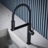 High end black brass kitchen Tap magnetic suction design dual function single handle cold and hot dual control sink Tap