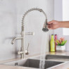 360 Degree Rotation drinking filtered water kitchen Tap Dual Swivel Spout Tap Brushed Nickel Kitchen sink tap