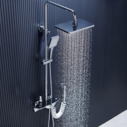 Contemporary Electroplated Wall Mounted Shower System/Thermostatic Mixer Valve Set: Handshower Included Rainfall Shower Multi Sp