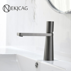 Gun color Black Basin Tap Fine Brass Bathroom Taps Deck Mounted baisn Sink Crane Single handle Hot Cold Water Mixer Taps