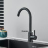 Matte Black Kitchen Tap Single Handle 360 Degree Rotation Kitchen Crane Hot And Cold Water Mixer Tap Deck Mount