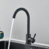 Matte Black Kitchen Tap Single Handle 360 Degree Rotation Kitchen Crane Hot And Cold Water Mixer Tap Deck Mount