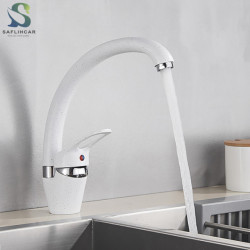 White With Dot Bathroom Kitchen Tap Contemporary Tap Single Handle Hot and Cold Mixer Taps Beige with dot
