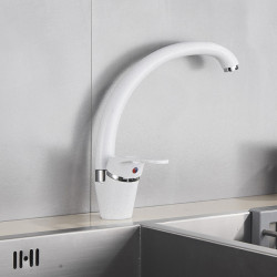 White With Dot Bathroom Kitchen Tap Contemporary Tap Single Handle Hot and Cold Mixer Taps Beige with dot