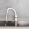 White With Dot Bathroom Kitchen Tap Contemporary Tap Single Handle Hot and Cold Mixer Taps Beige with dot