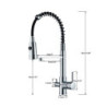 Chrome Filtered Kitchen Tap Pure Water Kitchen Tap Dual Handle Hot & cold Drinking Water Purified Kitchen Mixer Taps