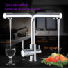 Kitchen Tap Chrome Dual Spout Drinking Water Filter Brass Purifier Vessel Sink Mixer Tap Hot and Cold Water Quality Life 2021