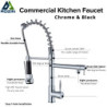 Rozin Chrome Spring Pull Down Kitchen Tap Dual Outlet Spouts 360 Swivel Handheld Shower Kitchen Mixer Crane Hot Cold Taps