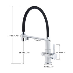 White Blacked Purified Kitchen Tap Spray Stream Modes Click Button Drink Water Hot Cold Filter Mixer Tap