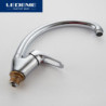 360 Degree Rotation Kitchen Tap Sink Brass Chrome Cold And Hot Mixer Tap Curved Outlet Pipe Taps Single Handle L5913