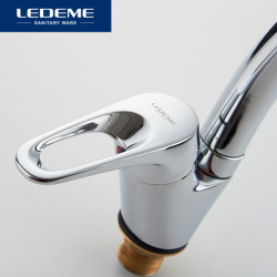 360 Degree Rotation Kitchen Tap Sink Brass Chrome Cold And Hot Mixer Tap Curved Outlet Pipe Taps Single Handle L5913