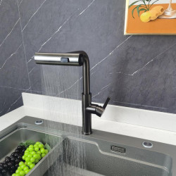 Pull Out Multifunctional Kitchen Tap Hot and Cold Water Tap Rotatable Deck Mounted Water Mixer for Better Cleaning