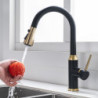 Kitchen pull-out telescopic Tap hot and cold water tank mixing valve black gold kitchen Tap