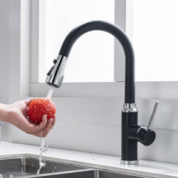 Kitchen pull-out telescopic Tap hot and cold water tank mixing valve black gold kitchen Tap