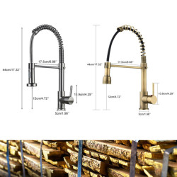 Deck Mounted Flexible Kitchen Taps Pull Out Mixer Tap Black Hot Cold Kitchen Tap Spring Style with Spray Mixers Taps