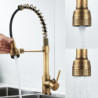 Deck Mounted Flexible Kitchen Taps Pull Out Mixer Tap Black Hot Cold Kitchen Tap Spring Style with Spray Mixers Taps